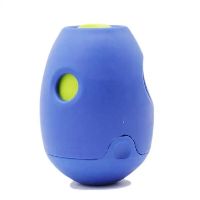 Собака Кормушка с таймером закуска активности Игрушка диспенсер яйцо ПЭТ синий