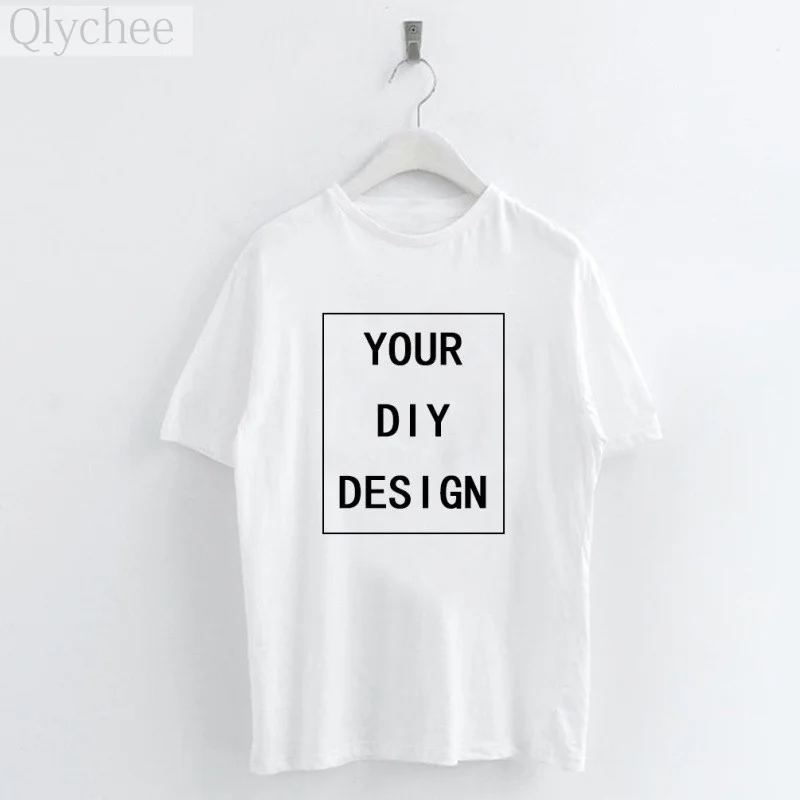 Женская и мужская футболка Qlychee Your DIY Design с логотипом повседневные футболки