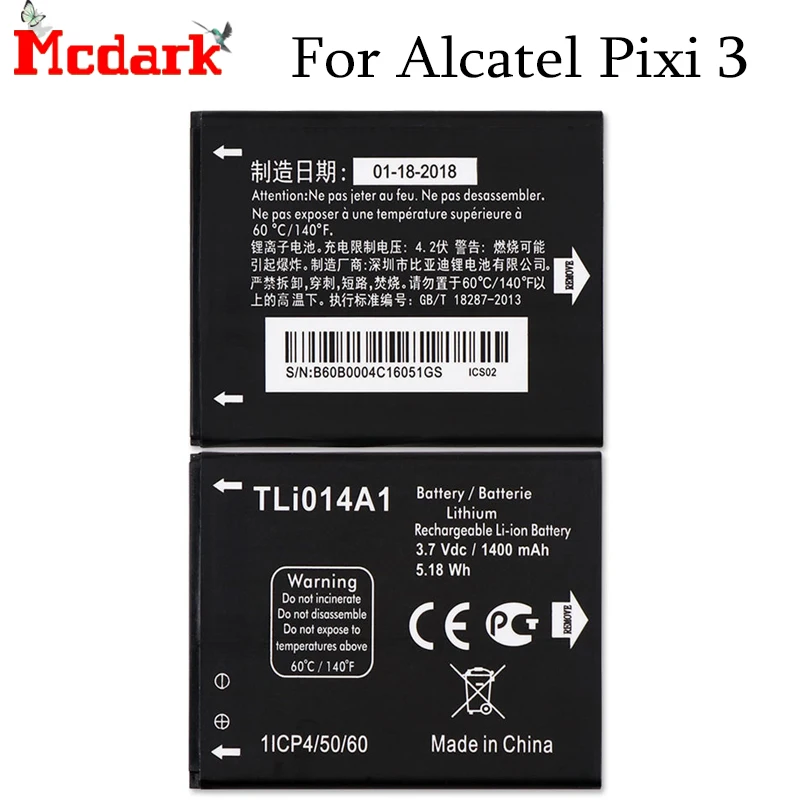 TLI014A1 Новый аккумулятор для Alcatel one touch Fire 4012 4012A 4012X CAB31P0000C1 / CAB31P0000C2 1400