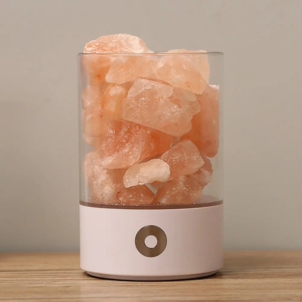 Real Himalayas Salt Crystal Rock USB Lamp Good for Health Small Mineral Negative Ionic Stone Lava Night Light Bedroom | Лампы и