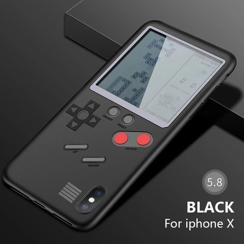 KISSCASE Classic Tetris Game Phone Case For iPhone 6 6s Plus 7 8 Console Black Cover X 10 Coques Capa |