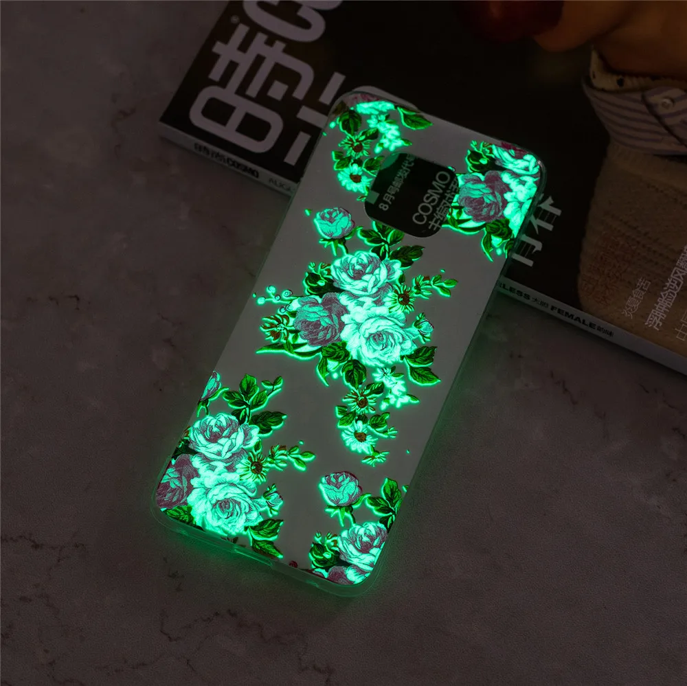 For Huawei Mate 20 Pro Case Luminous Cute Cartoon Unicorn Flower Glow in the Dark Soft TPU Silicone | Мобильные телефоны и