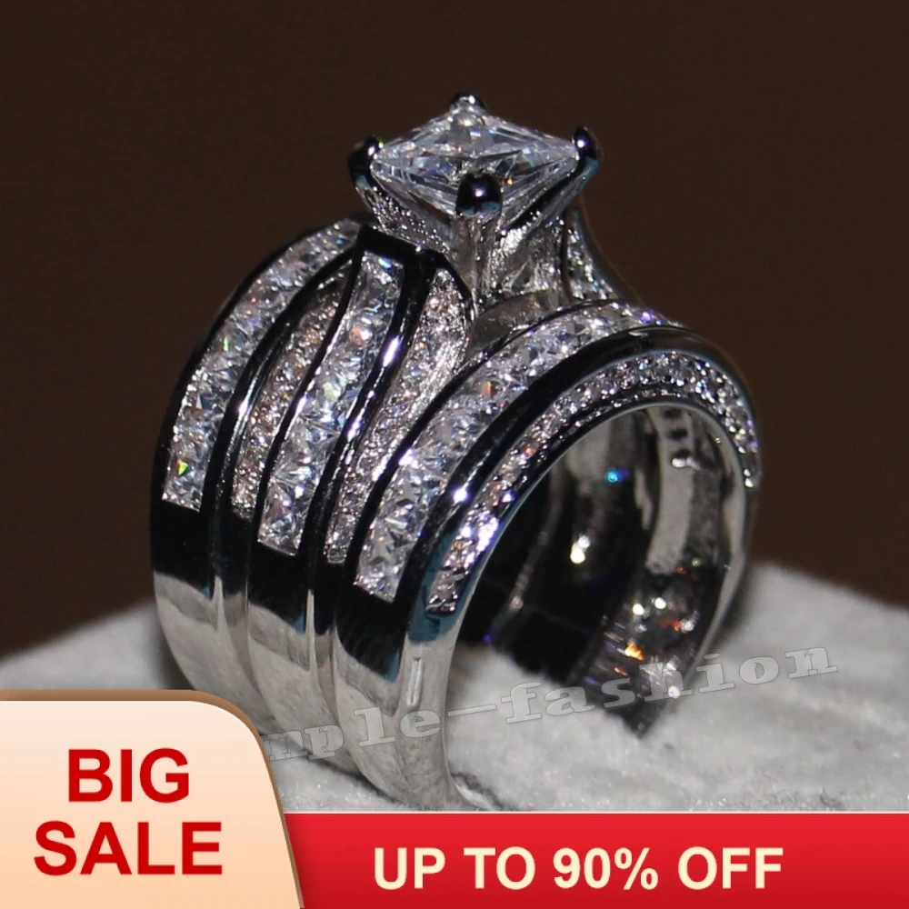 Женское кольцо с фианитом 20 карат камнем-Талисман из белого золота 14 комплект