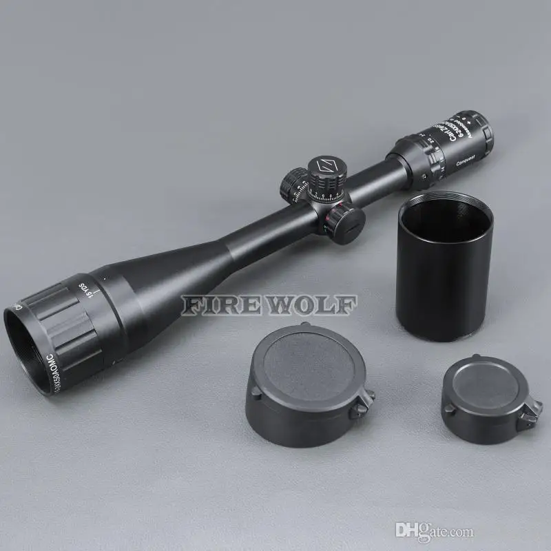 Туманоустойчивый 24x50 прицел ударопрочный охотничий с подсветкой Riflescopes зеленый и