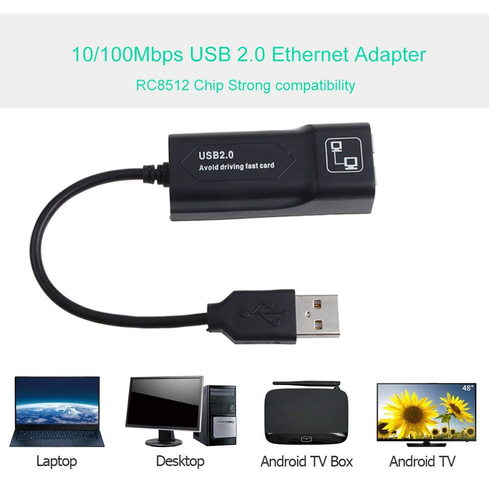 USB Ethernet адаптер к RJ45 10/100 Мбит сетевая карта LAN Сетевой usb Lan для ПК ноутбук Win7 Andriod