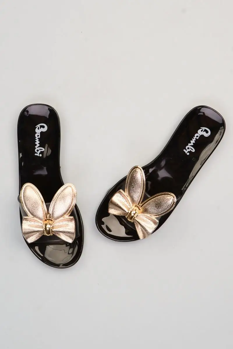 Женские золотые шлепанцы Bambi F0392025299|Тапочки| |