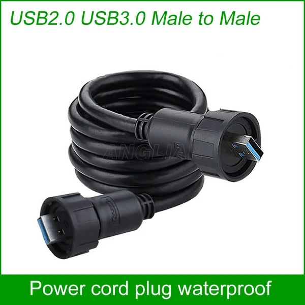 Водонепроницаемый USB разъем IP67 1 м шнур питания 2 0 USB3.0 удлинитель типа папа шт.|male