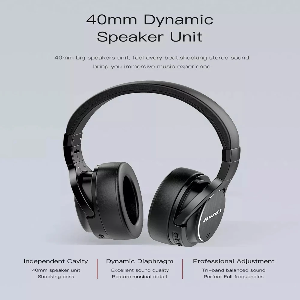 Awei A950BL ANC шумоподавление Bluetooth гарнитура беспроводной оголовье спортивные