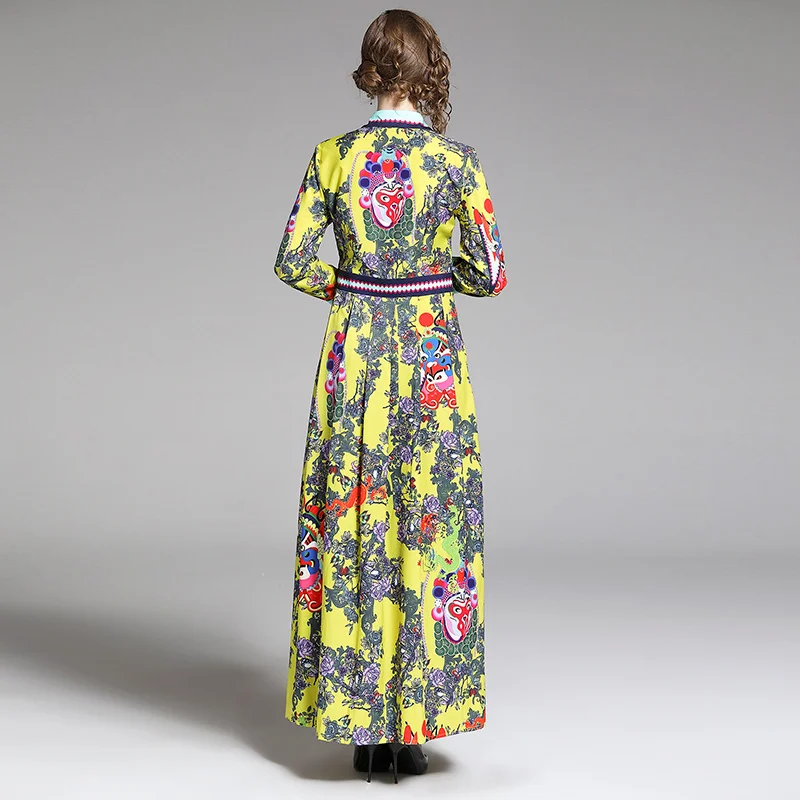 

Designer 2019 Summer Runway Dress Women Floral Long Dress Ladies Designer Runway Dresses 2019