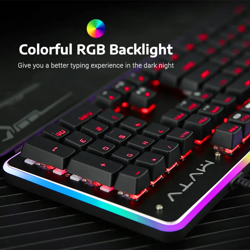 MVTV TK300 Mechanical Keyboard With RGB Backlight 104 Keys USB Wired Waterproof Gamer For Gaming IPX8 | Компьютеры и офис