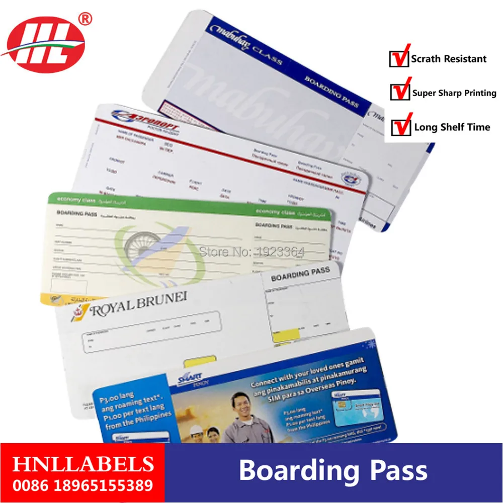 

Customized paper boarding passes for airline