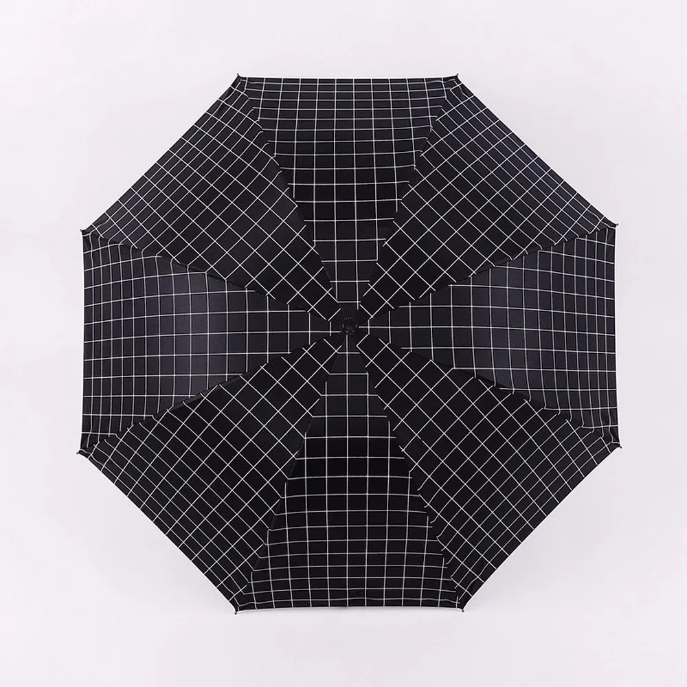 

Umbrella Woman Sunscreen Sunshade Concise Lattice Fold Rain Or Shine Dual Purpose Umbrella Male Small Black Too Parasol JJ-YS51