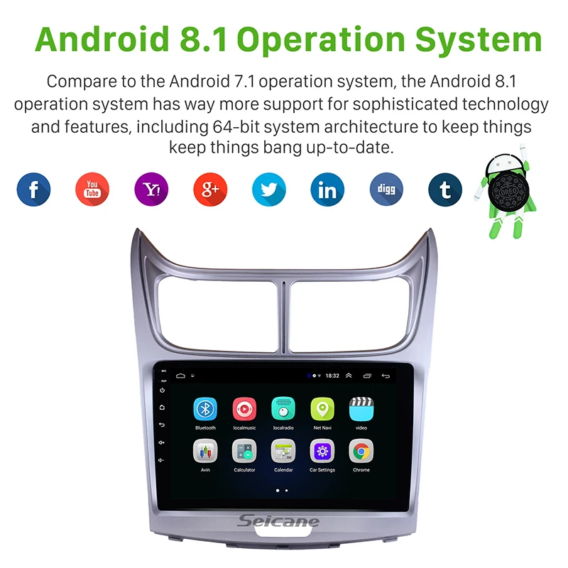 Мультимедийный плеер Seicane мультимедийный проигрыватель на Android 8 1 с 9 &quotэкраном