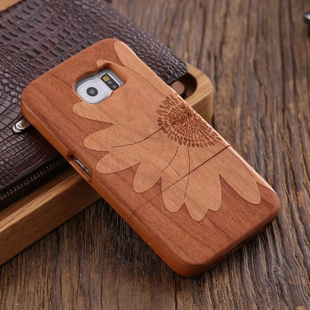 KISSCASE резной чехол из натурального дерева для iPhone 6 6S Plus 5 5S бамбуковый Вишневый