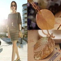 leaves multi leaf layers long sweater chain pendant necklace women leaf pendant long sweater chain necklace jewelry