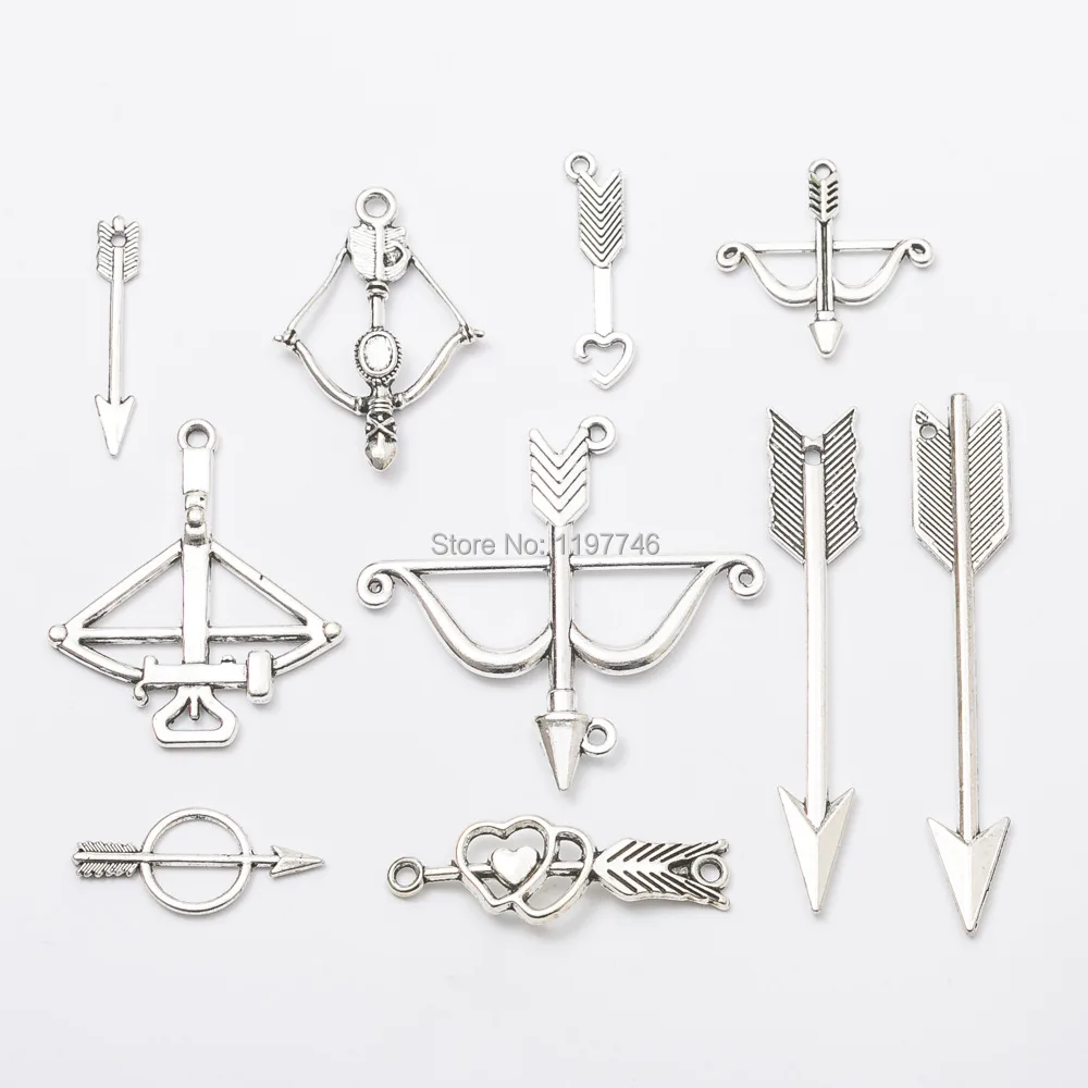 

Charms Bow Arrow Cupid's Sword Pendant Vintage Silver Bijoux For Women Accessories Fit DIY Jewelry Necklace Bracelet Making