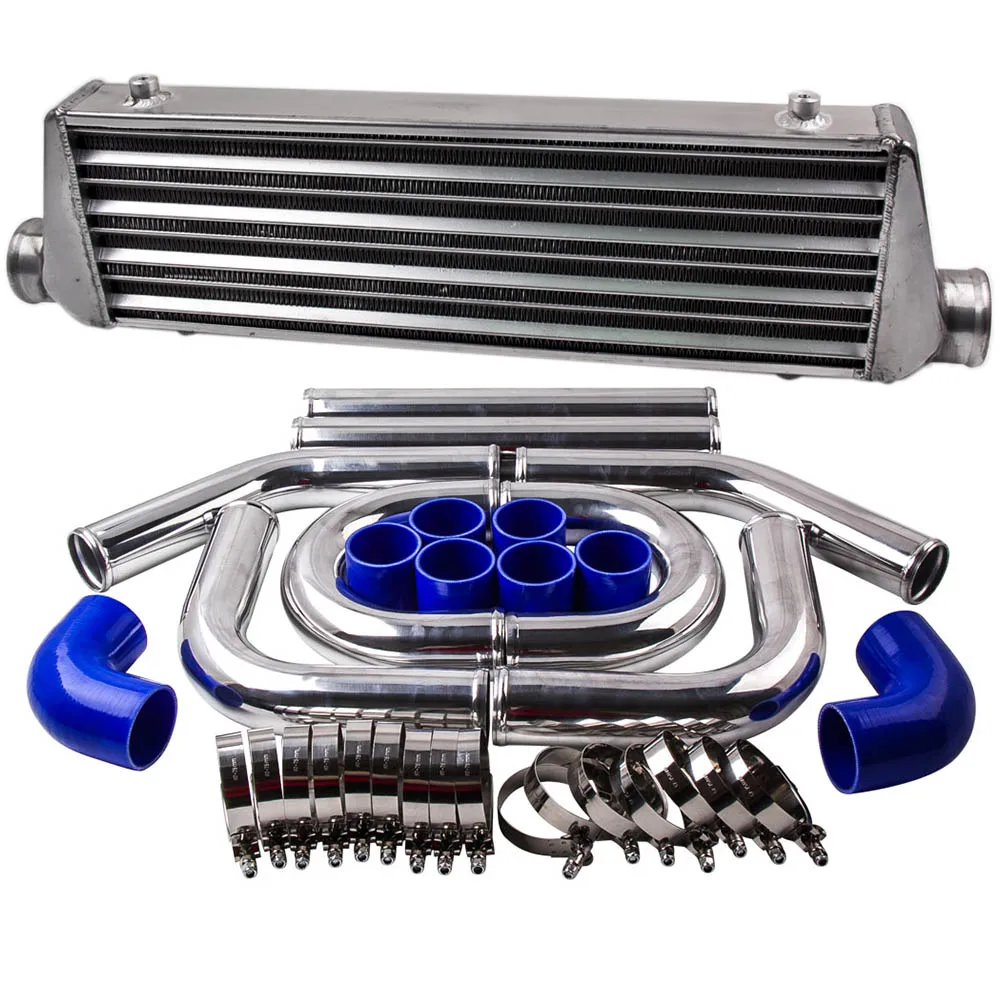 

Universal Turbo Intercooler 27X7X2.5" 2.5" Inlet / Outlet Aluminum Tube and Fin 2.5" turbine aluminium pipe piping diy kit 64MM