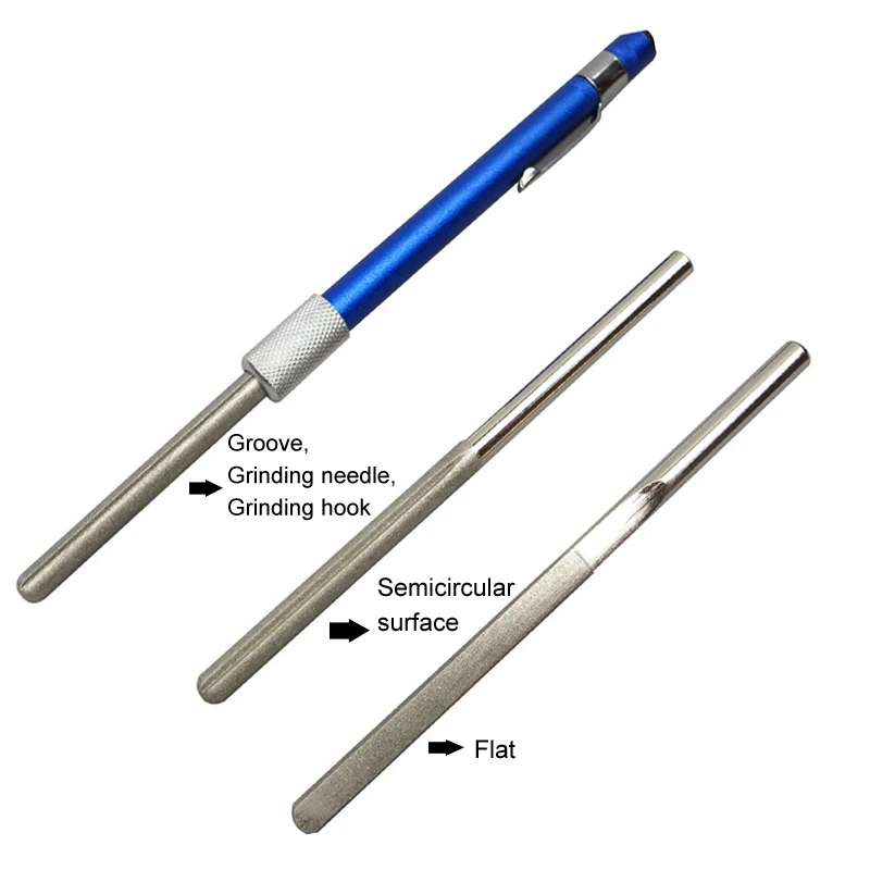 

2 Heads Diamond Plated Carbon Steel Grind Stone Kitchen Knives Accessories Outdoor Tools Multi Purpose Pen Shape Knife Sharpener