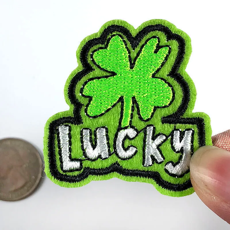 Симпатичные патчи с вышивкой клевера на удачу аппликации помощью утюга для