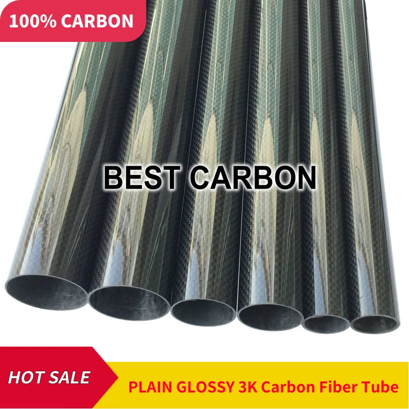 

3 pcs of 10mm x 6mm x 1000mm High Quality 3K Carbon Fiber Plain Fabric Wound/Winded/Woven Tube Carbon Tail Boom