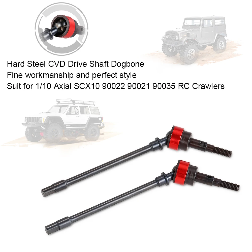 2 шт. жесткий металлический стальной CVD приводной вал Dogbone для 1/10 Axial SCX10 90022 90021 90035 RC