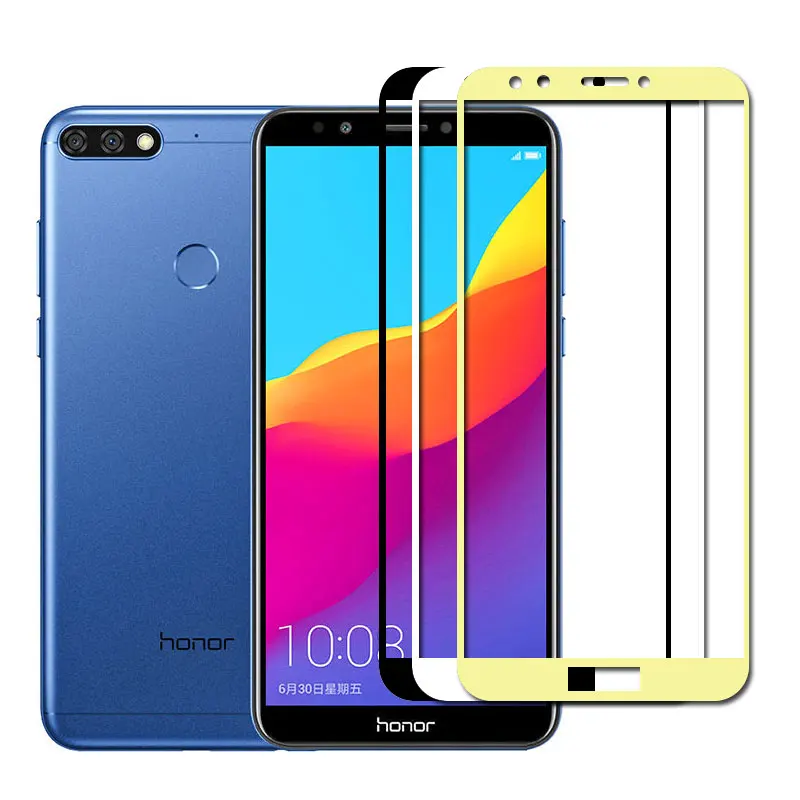 Закаленное стекло для Huawei Honor 7A RU защита экрана Huwei 7C 7X полное покрытие стеклянная