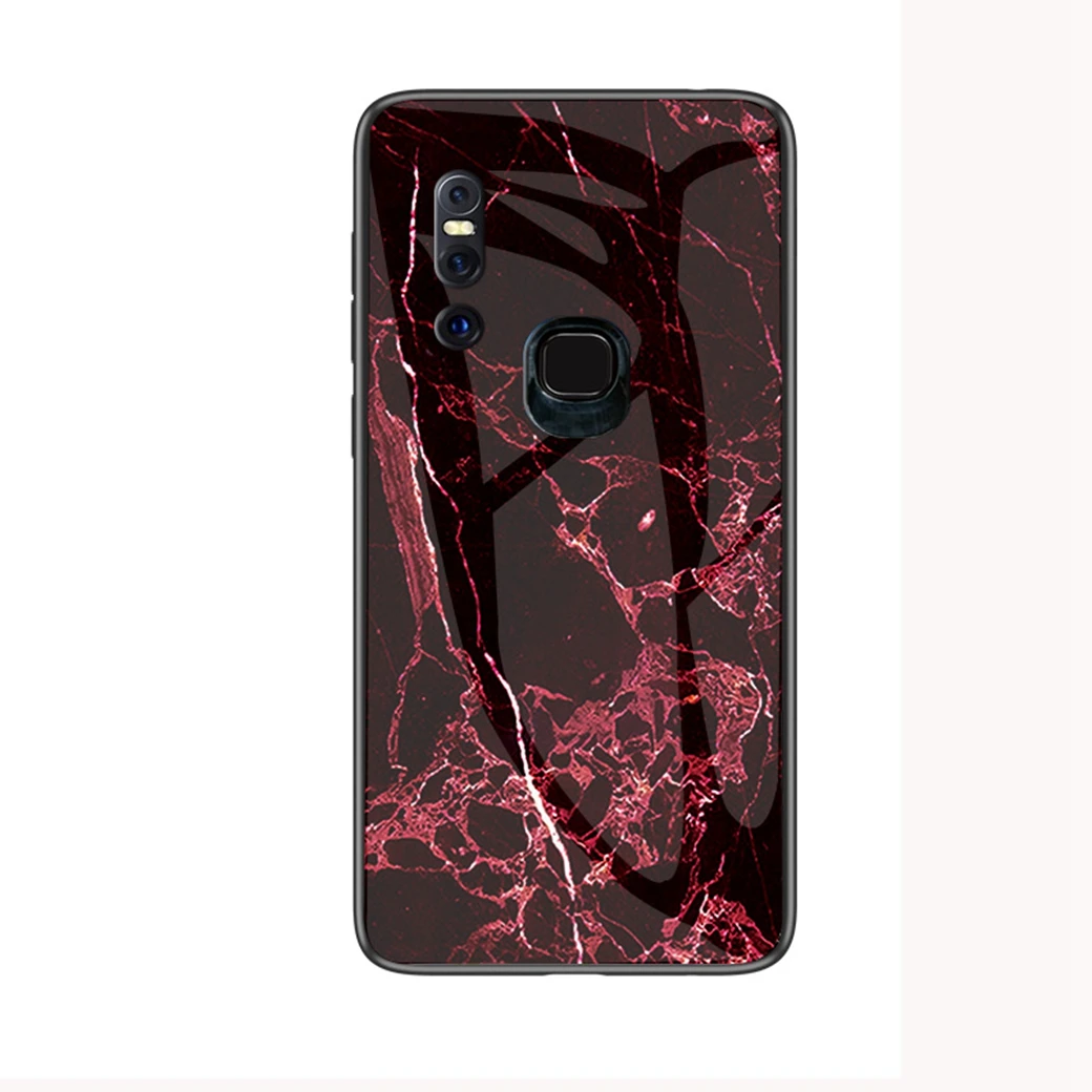 ДЛЯ Vivo V15 Pro X27 чехол с блестящим мраморным узором защитой от царапин Закаленное