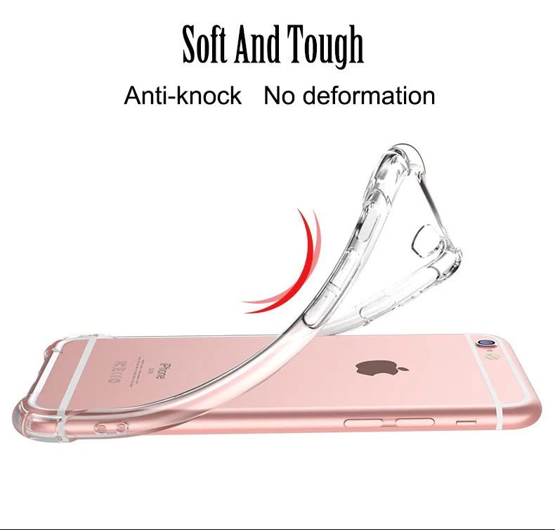 Silicone Clear Shockproof Pour Case For iPhone 6 S 6S X 10 Xs Max XR iPhone7 Plus 6Plus 6sPlus 7Plus 8Plus Phone Cover |
