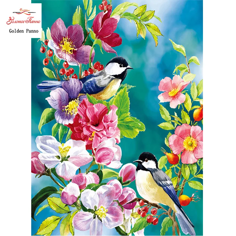 

Алмазная картина GOLDEN PANNO, полноразмерная 5D Вышивка «сделай сам», мозаика с птицами, 03
