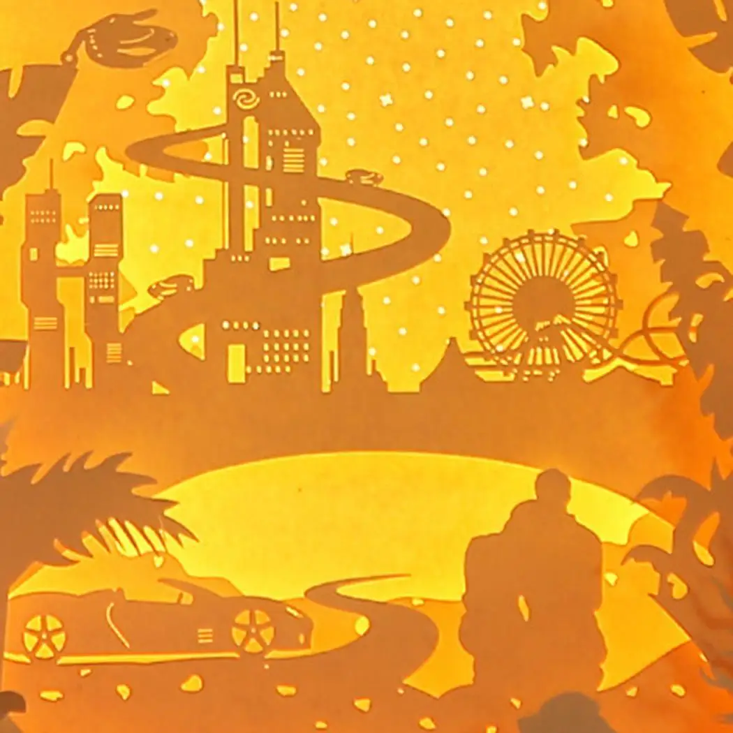 Романтическая пара бумаги резьба LED Ночь США свет белый 5 Вт настольная лампа