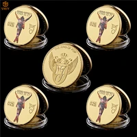 5pcs world pop music king and dance king star michael jackson anniversary celebrity art souvenir coin collections