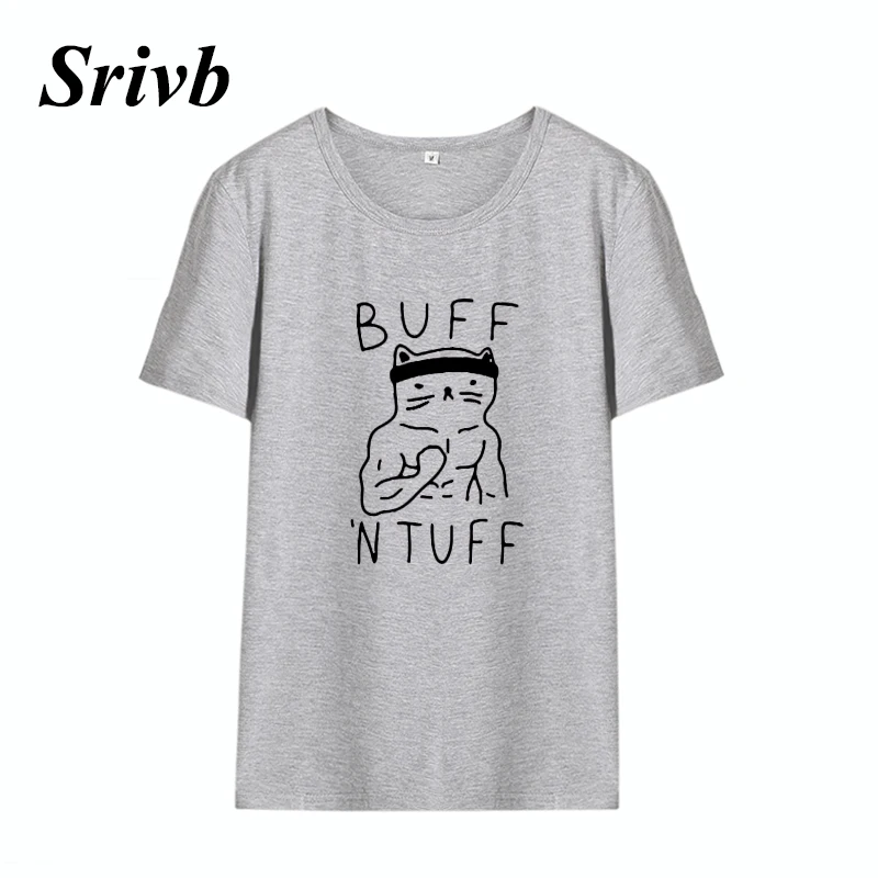 Srivb Buff Ntuff летние женские футболки Harajuku черно-белая хлопковая футболка с коротким