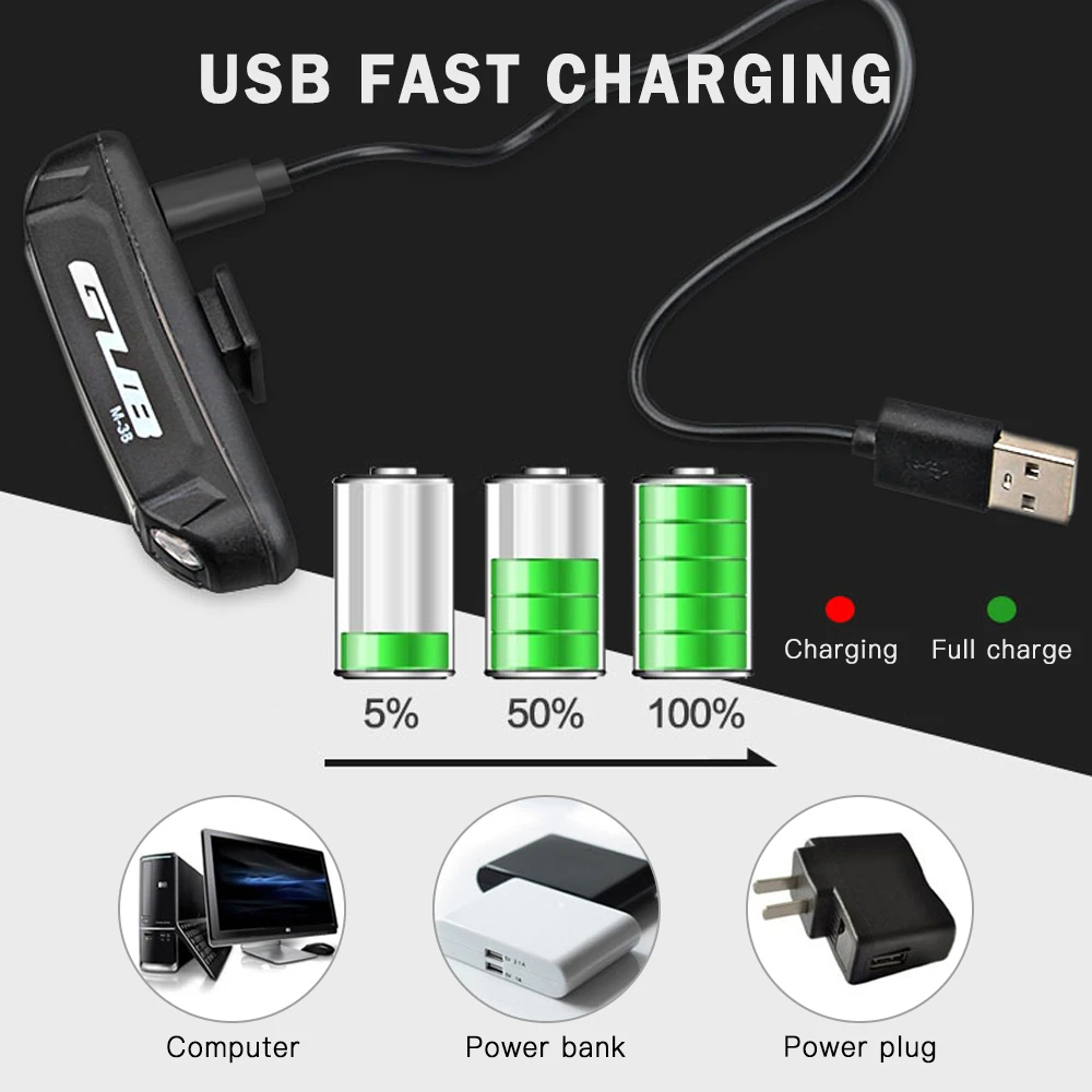 Велосипедный задний фонарь светодиодный с зарядкой через USB ночная ездовая