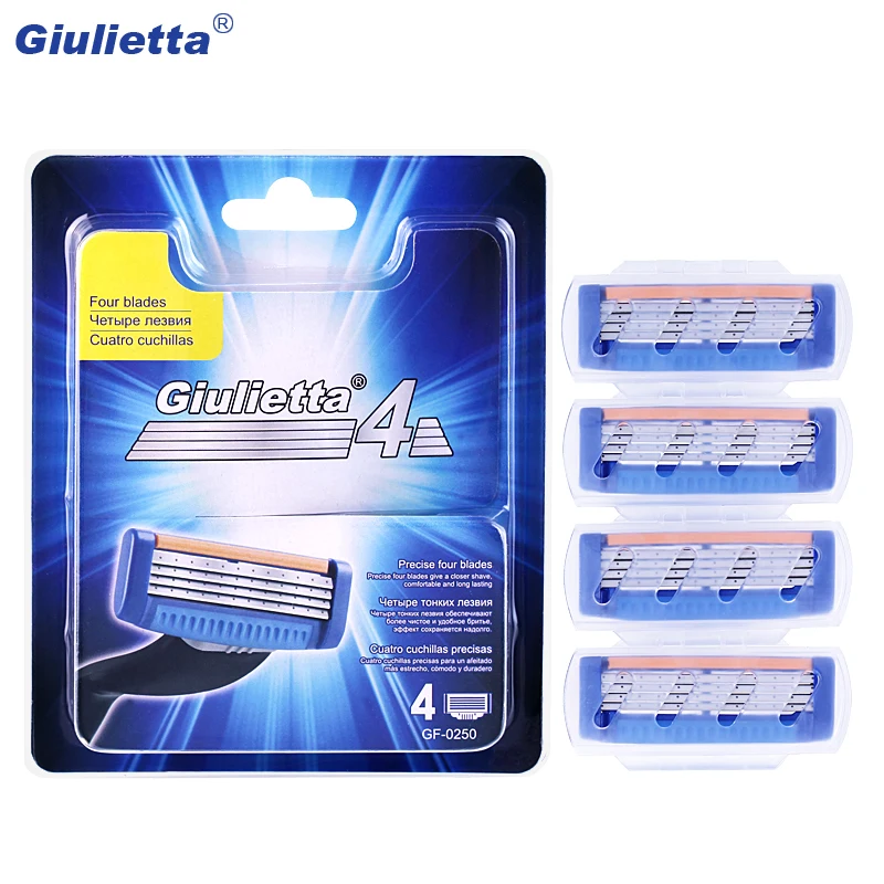 4 слоя Pro Для мужчин для бритья Razor Blades, острая, для бритья Бритвы Уход за лицом безопасности 4 лезвия для уход за кожей лица, бикини снизу, коричневый