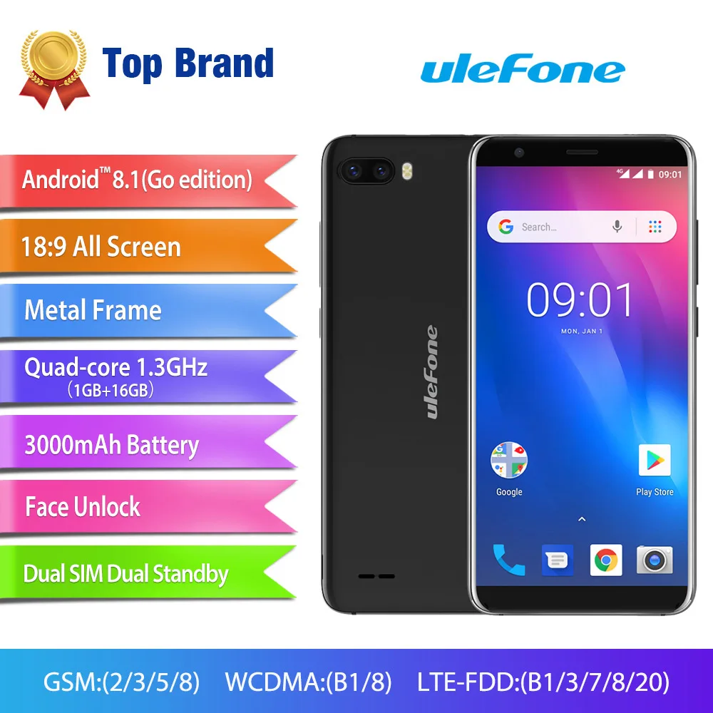 Ulefone S1 Pro Мобильный телефон Android 8 1 5 дюймов 18:9 MTK6739 четырехъядерный ГБ ОЗУ 16 Гб ПЗУ 13