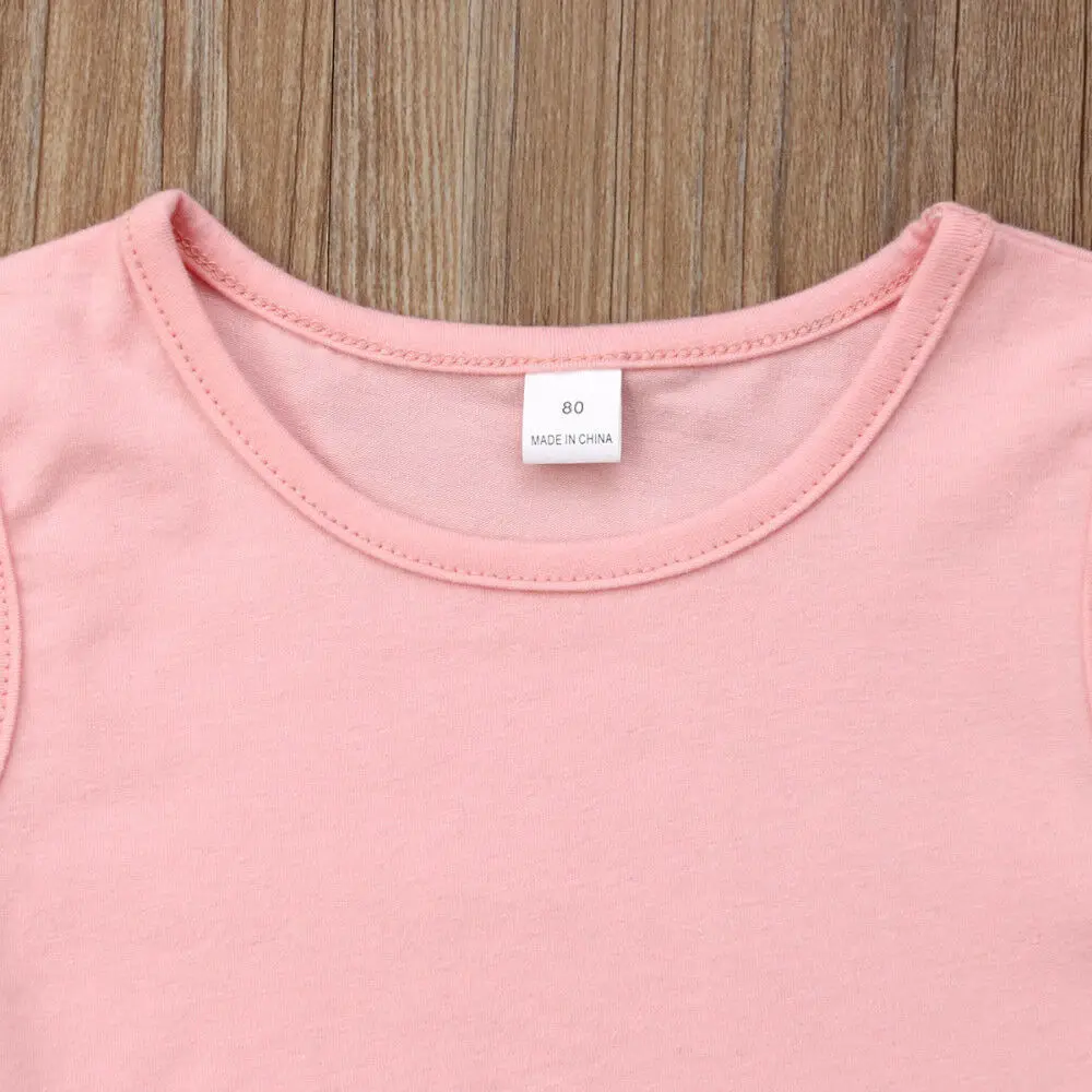 Pudcoco 2019 год детская одежда костюмы для девочек маленьких детей футболки с