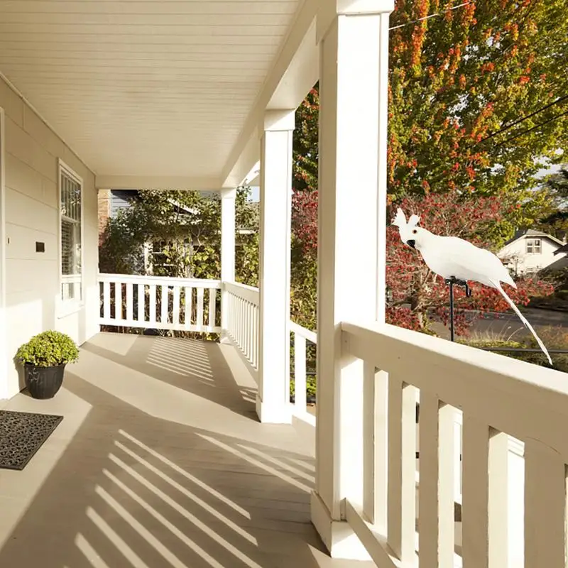 Новое моделирование перьев попугая ара витрина украшение для сада птичье