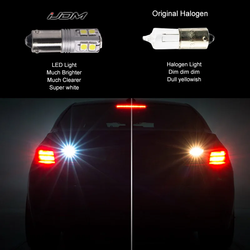 IJDM белый BAY9S H21W led Canbus BA9s BAX9s T4 H6W 12В 24В для автомобилей заднего освещения или