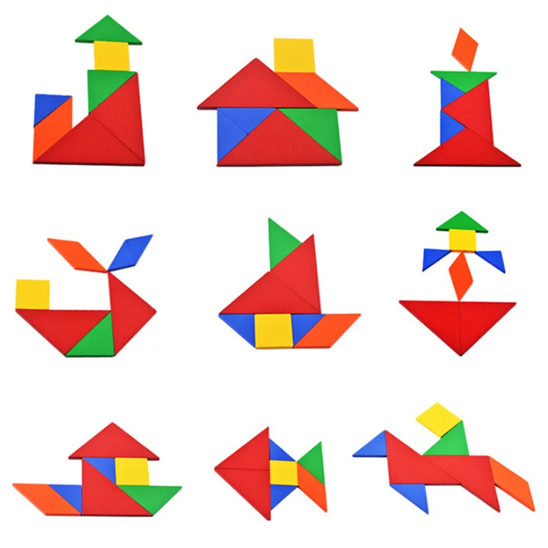32 шт./компл. детская деревянная игрушка Tangram развивающая головоломка тетрис игра |