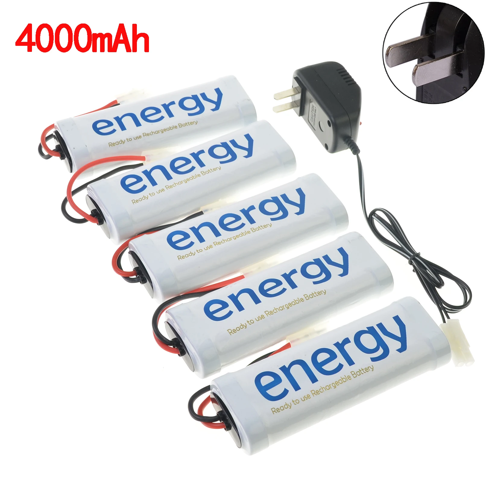 5x NiMh 7 2 V 4000mAh аккумуляторная батарея Tamiya белая RC энергия + зарядное устройство