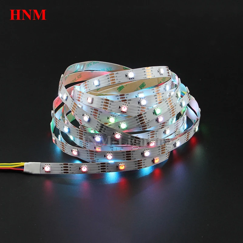 12V 5 м 30 светодиодный s/M WS2815 Цифровой пикселей RGB полосы 5050 SMD гибкие светодиодные