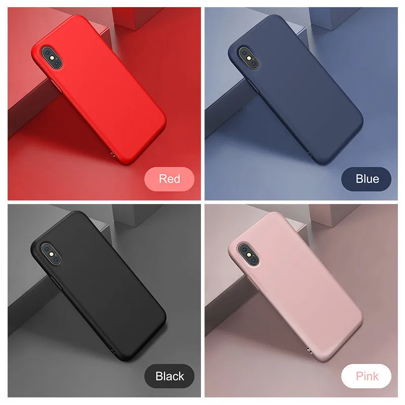 Чехлы для Iphone 6 7 6s 8 мягкий силиконовый матовый розовый чехол телефона X XS MAX милый