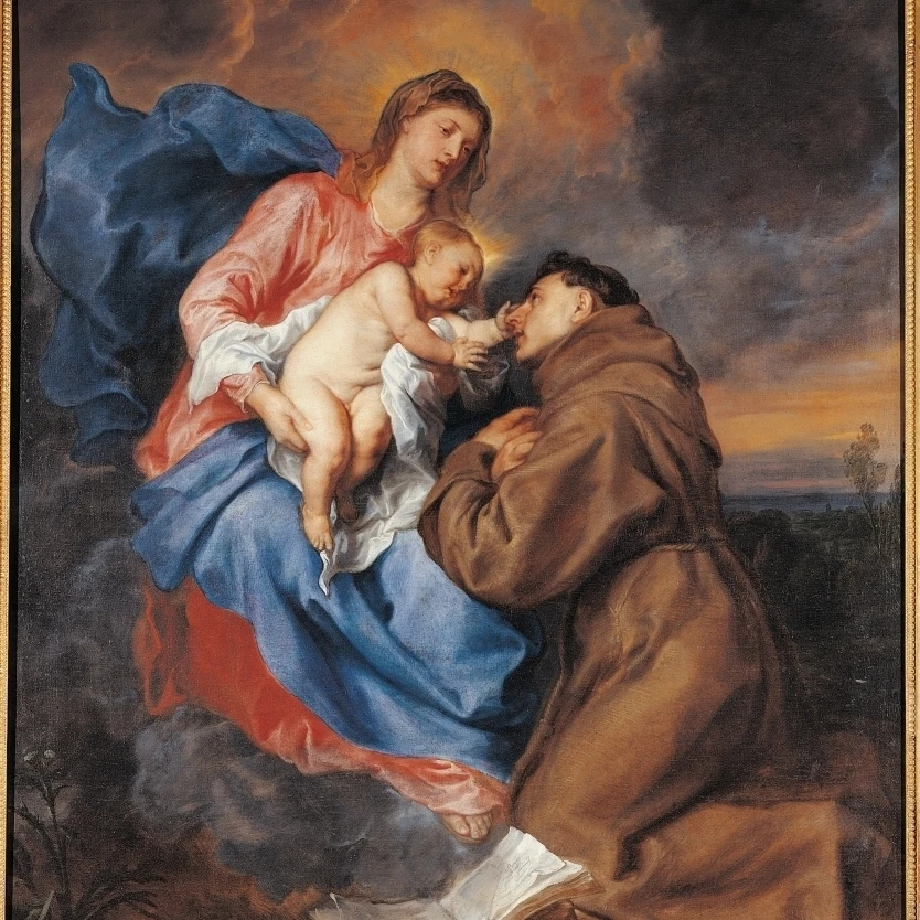 Мадонна с ребенком и St Anthony Of Padua плакат печать (24x36)|Таблички знаки| |