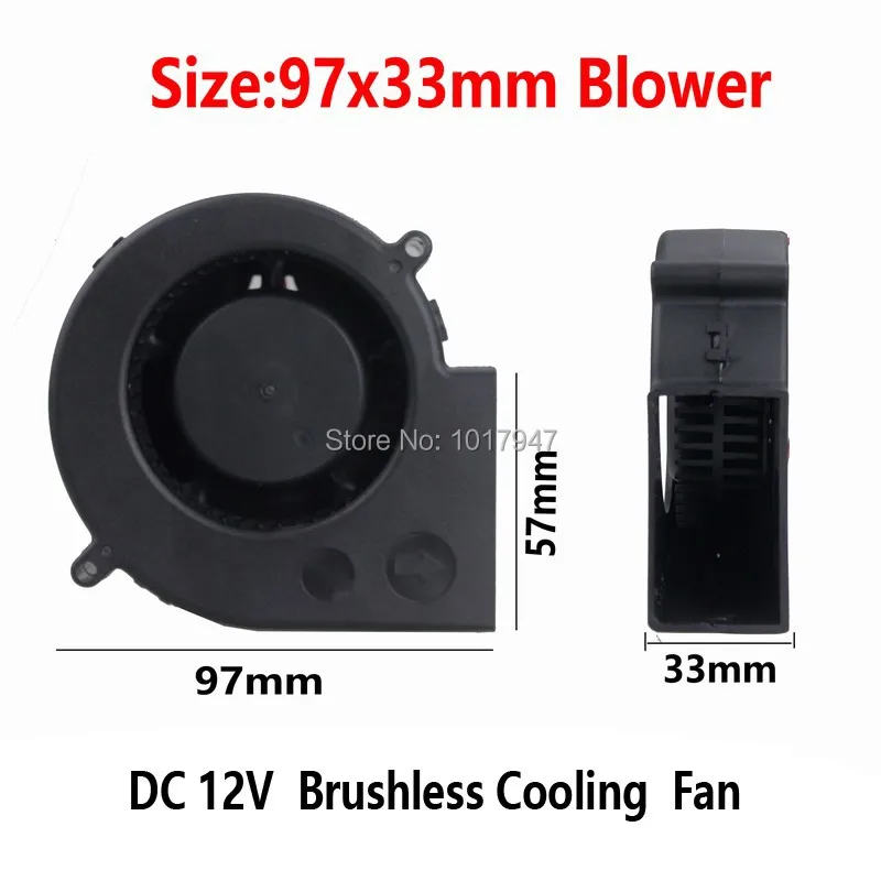 1 шт. DC 12 В 2Pin кулер безщеточный вытяжной вентилятор для Loptop Airflow 90 мм 97 X 33 9733|blower fan