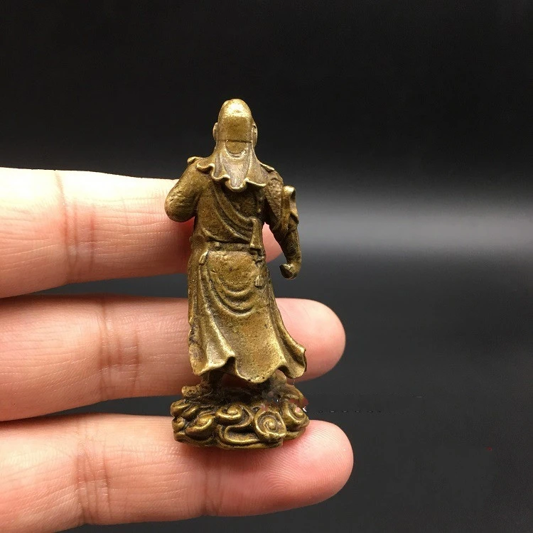 Собранные китайские латунные Резные маленькие статуи Будды Mammon Guan Gong Yu|Статуи и