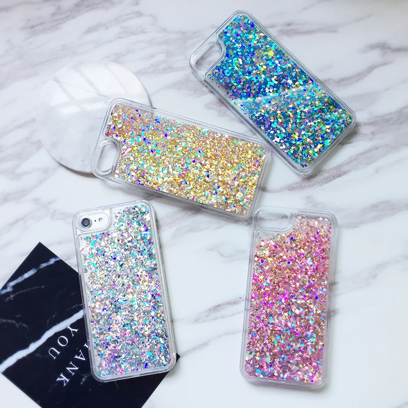 From Jenny Newest Glitter Liquid Quicksand Shiny Cover For iPhone 7 7plus Case for 6splus 6 6S 6plus Hard |