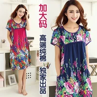 summer ms cotton nightgown cool cotton silk da ma qun artificial cotton nightgown elderly dress short sleeve wholesale