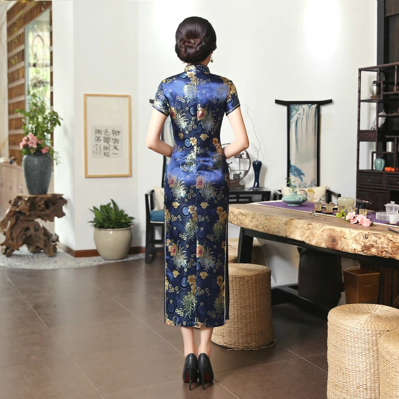 Платья в восточном стиле китайские платья больших размеров зеркальные длинные