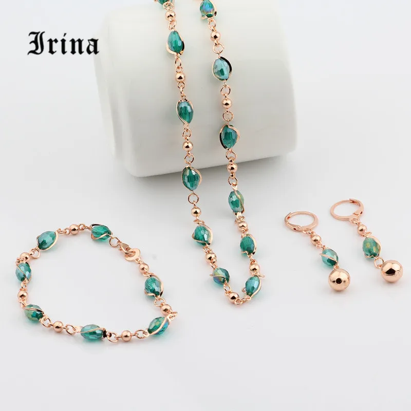 Набор украшений из трех частей набор браслет колье серьги женских свадебных