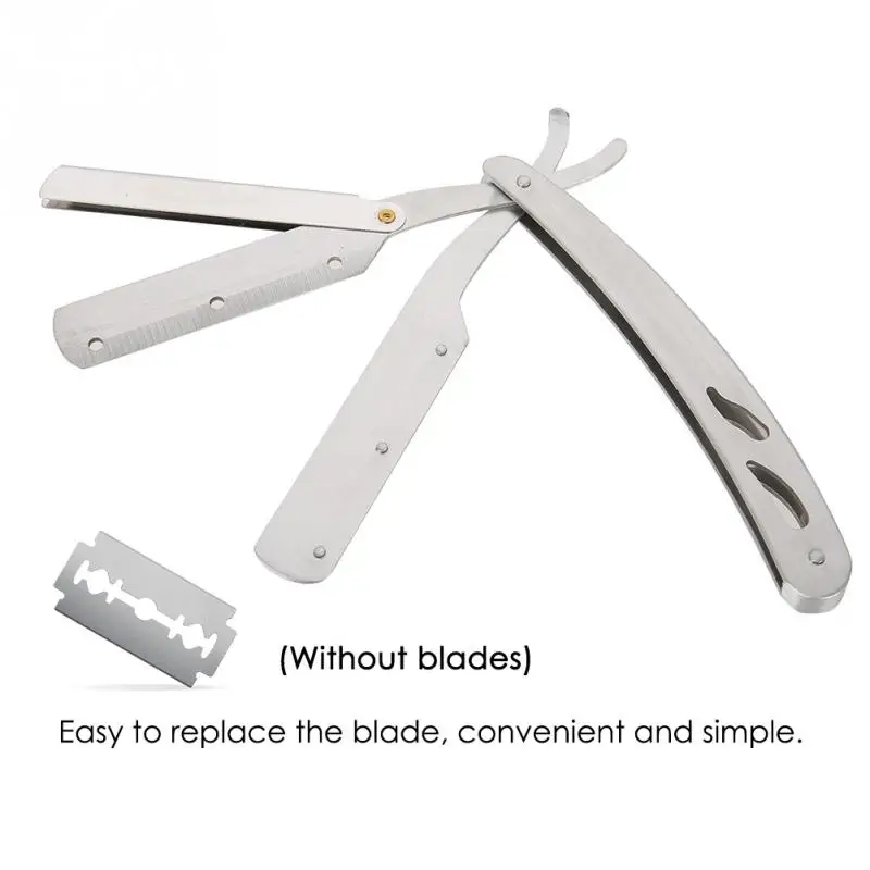 Парикмахерское лезвие с прямым краем бритвы Нержавеющая сталь салон безопасный